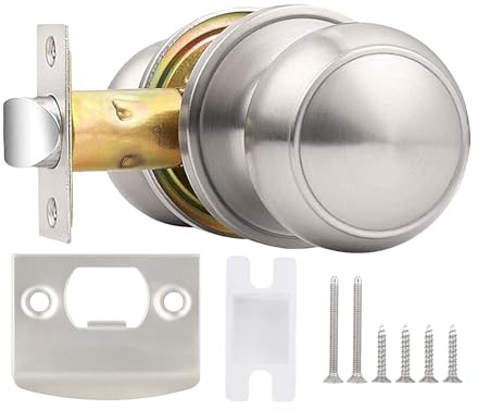 Genérico Juego De Cerradura Para Puerta Principal,Pomos Silenciosos Con Cerradura | Hardware Sin Llaves Con Placa De Pestillo Para Exterior Interior Hogar Seguridad Dormitorio