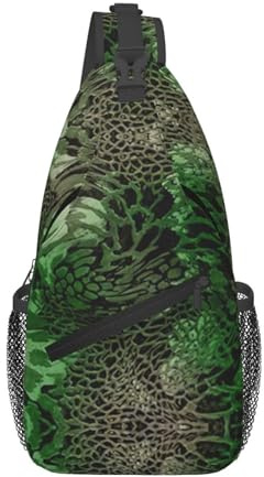 Schultertasche Grüne Schlange Slingtasche Leichte Multipurpose Chest Herren, Für Outdoor, Reisen, Fitness