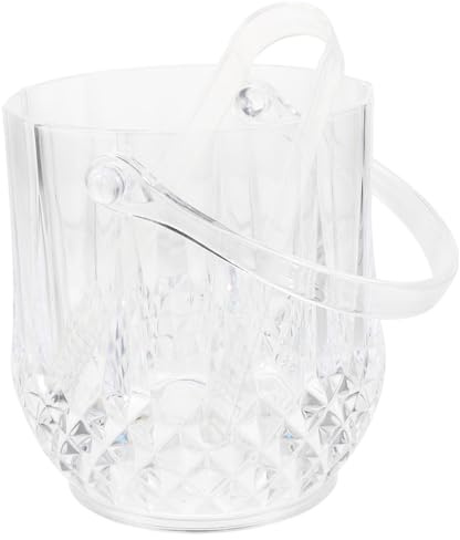 ZUNOXAZ Seau à Glaçons Transparent Poignée, Récipient Portable 1000ml PS