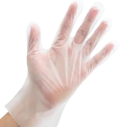 100 pezzi di guanti monouso in TPE senza lattice trasparenti impermeabili fai da te for la tintura dei capelli, strumento for pulizia della cucina domestica(S)