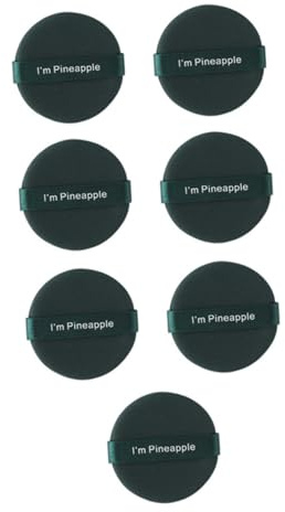 TEHAUX 7 Stück Puderquasten Nass Trocken Puder Schwammpuderquaste mit Riemen Waschbare Kosmetikquasten für Gesichtspuder Make Up Werkzeug für Losen Puder Naturkosmetik Geeignet