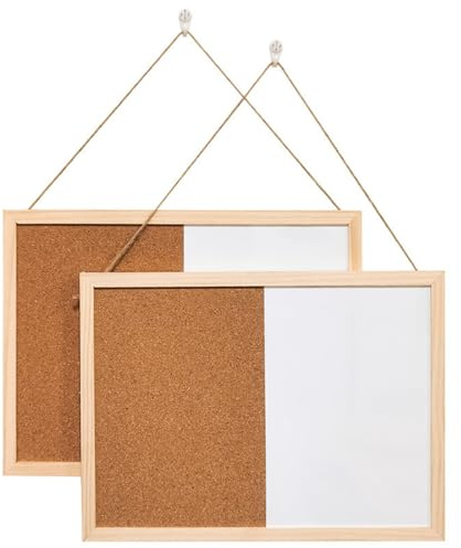 Tablero De Corcho Medio tablero de madera enmarcado la combinación Whiteboard del tablón anuncios corcho for pared colgante