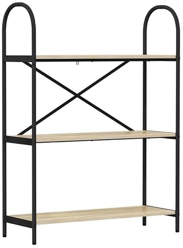 Eleganz Sistema de estanterías de roble Sonoma 80 x 30 x 109 cm – Estantería de madera de alta calidad para salón, cocina u oficina – Estantería estable para libros, decoración y más