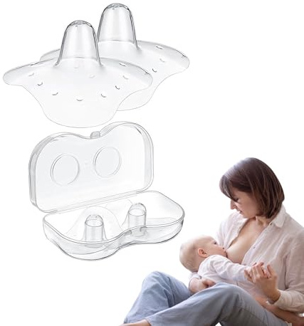 2 Stück Stillhütchen L, Silikon Brusthütchen Nipple Shield Breastfeeding, Mit Aufbewahrungsetui, Für Maximalen Hautkontakt & Brustwarzenschutz Beim Stillen