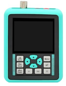 YGBWAOV Osciloscopio Digital con Pantalla de 120 MHz y Pantalla de 2,4 Pulgadas, Generador de Señales Compatible con 120 MHz de de Banda Analógico Portátil, Color Cian.