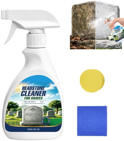 Gravstensrengöring, Gravstensrengöring - 355ml Grave Restorer Spray - Minnesstensborttagningskit | för Kalkstensmonument Granit Uteplats Trädgård Uteplats Cemetery Bakgård
