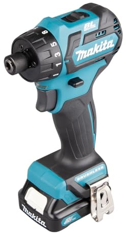 Makita DF032DSAJ 12V Max Li-Ion CXT Brushless Drill Driver Complete with 2 x 2.0 Ah Li-Ion Batteries and Charger Supplied in A Makpac Case
