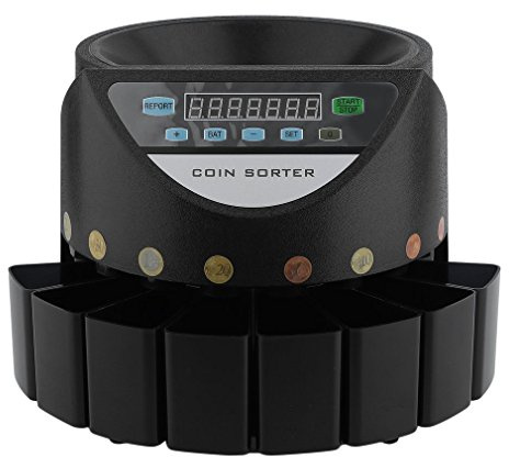 yesper Conta Monete muenzzaehl macchina monete sortierer monete Euro soldi macchina contasoldi Coin Counter Sorter 300 pezzi/min Nero
