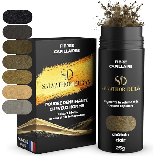 Fibras Capilares Castaño Claro 25g | Fibra Capilar Hombre y Mujer para Cubrir Calvas, Disimular Calvicie y Aumentar Volumen Cabello | Fibras Capilares Resistentes al Agua con Efecto Natural