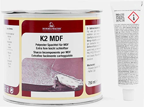 BORMA Profi -1650-2K MDF Kitt Holzkitt Spachtel Holzmasse 750ml Weiss - 50