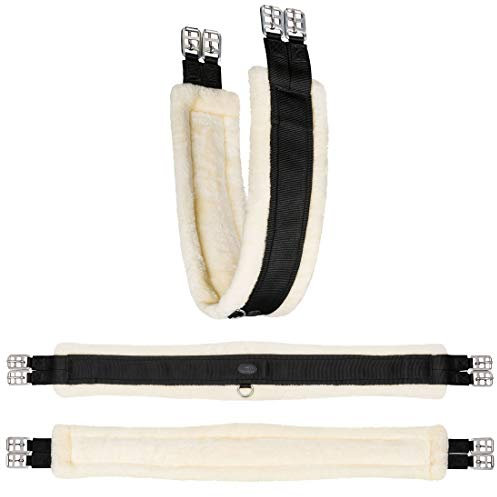 Equinate Sattelgurt Midland Langgurt mit synthetischem Lammfell Bauchgurt 135cm