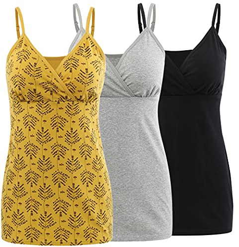 COLOMI Amning tanktops för moderskap integrerad bh för amning grundläggande kamisole