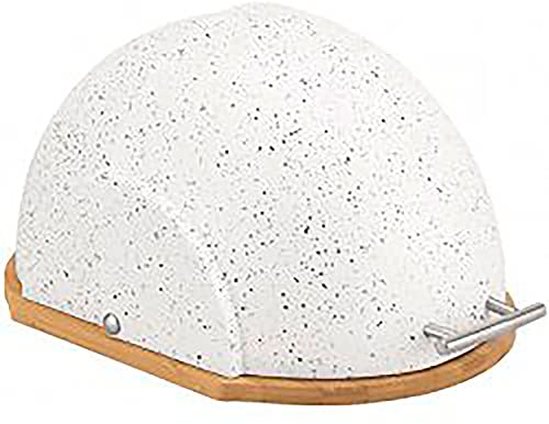 Maestro MR-1678-G Panera de Mesa para Guardar Pan, Tapa Deslizante, Contenedor para Almacenamiento Pan y Bollería, Diseño Moderno, Blanca