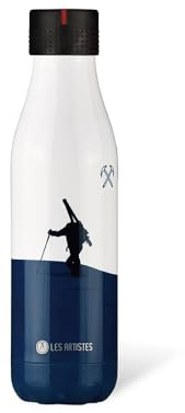 LES ARTISTES Paris A-4274 Bottle'Up, 500 ml, Gourde isotherme sans BPA, Réutilisable, Garde au chaud 12h et au froid 24h, Acier Inoxydable, Design Snow