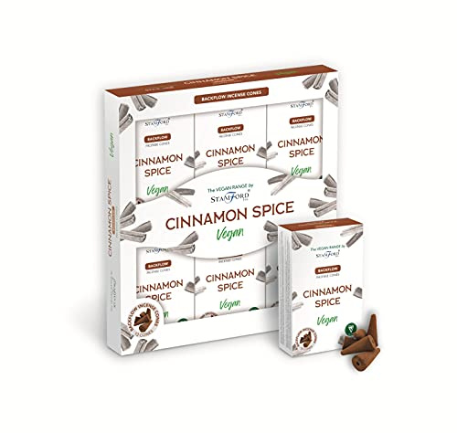 Stamford Vegan Patchouli Incense Backflow Cones-72 Cones (Cinnamon Spice)
