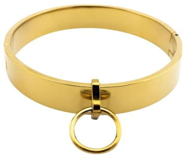 Goldenes Bondage Halsband der O Größe large