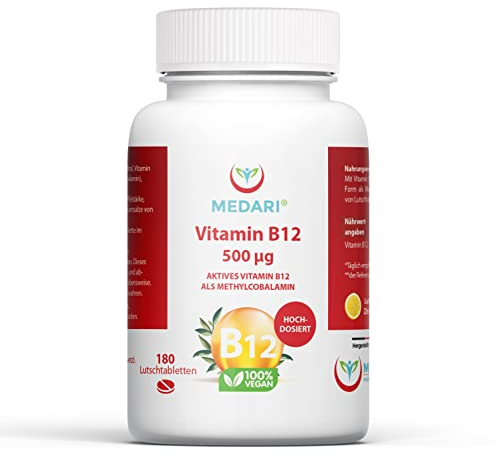 Vitamin B12 als Methylcobalamin + 180 Lutschtabletten + Zitronen-Geschmack + trägt zur normalen Funktion des Nervensystems und Energiestoffwechsel
