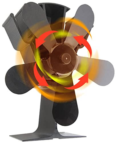 Ofenventilator, Kaminventilator, Heizungsventilator, Leiser Wärmebetriebener Kamin Ventilator Für Herde 5 Blättern Für Holz Brennholz Feuerstelle Ofenrohr Pelletöfen Gasöfen