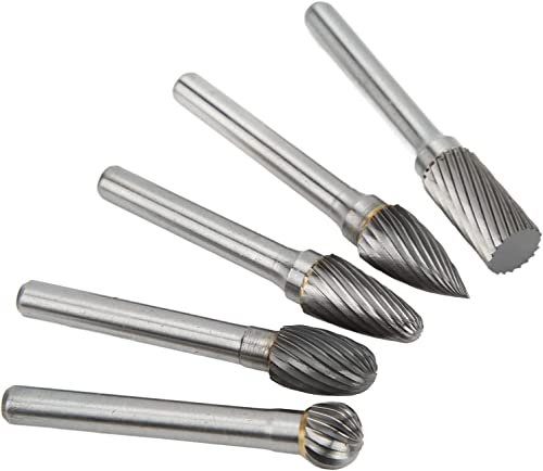 OITTo Feilenfräser, Wolframkarbid mit hoher Härte, 6 x 10 mm, verschleißfest, Geradschleifer-Bits zum Metallpolieren, Schleifen, Gravieren, Bohren, Schweißen (ADEFG)
