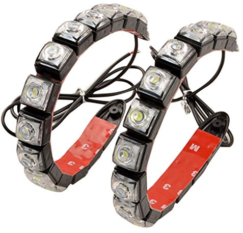 Baceyong 2 luci diurne, 6/8/9/14/16/18/20 LED auto DRL luci di marcia diurna antipolvere LED impermeabile flessibile regolare lampadina nebbia
