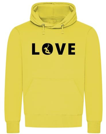 absenda Love Wakeboard Kapuzenpullover - Liebe Kitesurfen Surfen Wassersport Gelb L