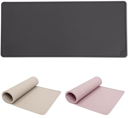 LucyBalu® Square Tapis de gamelle rectangulaire XL en Silicone I Anthracite