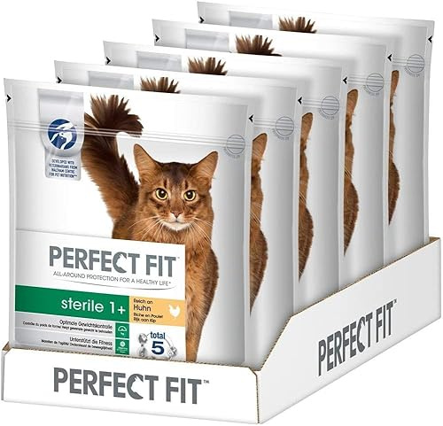 Adult 1+ Reich an Huhn Katzenfutter Trockenfutter Pro-Sterile für sterilisierte/kastrierte Katzen, Kalorienarm 5 Beutel (5 x 750g)