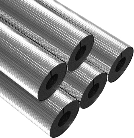 Janeepoch 20/34/48/60mm Rohrisolierung Isolierschaumrohr wasserdichte Frostschutz für Innen und Außen Rohre Aluminiumfolien Schaumisolierrohr (Size : 76mm x 30mm x 95cm)