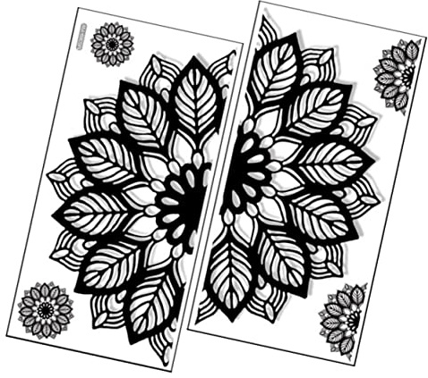 KONTONTY Wanddekoration Wandsticker aus Pvc Stilvolle Einfach Anzubringen Schwarzer Selbstklebender Blumen Zart und Elegant Gestaltet für Wohn und Yogaräume