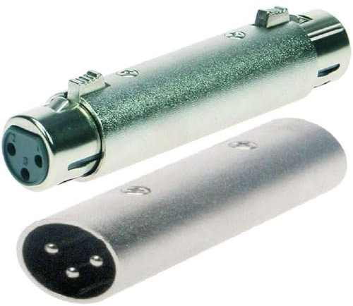 Adam Hall 1 Set Connectors Ganzmetall Adapter Verbinder Konverter - XLR 3 pol Female Kupplung auf XLR 3 pol Female Kupplung Buchse + XLR Stecker auf XLR Stecker