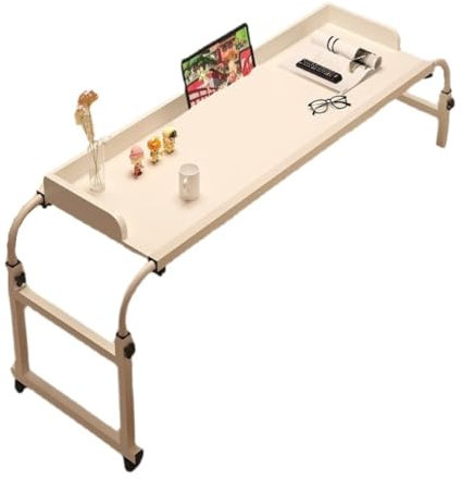 Schreibtischbett, Querbetttisch, Nachttisch, mobiler Schreibtisch, kleiner Betttisch, anhebbarer Computertisch fürs Schlafzimmer, Lazy Desk, Bettschreibtisch (Farbe: Weiß, Größe: A) (Weiß C)