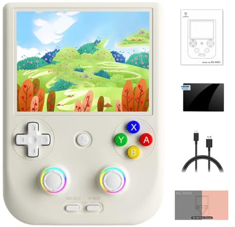 RG406V Retro Handheld Game Console, 5.48-inch IPS Touch Screen Unisoc T820 Android System Video Games Player for dults Kids Boys, Supports 5G WiFiBluetooth (4+128G/No Games)