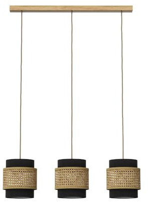 Vicco 3er Pendelleuchte Morten, Schwarz, 70 x 120 cm | geeignet für E27 Leuchtmittel, einfache Deckenmontage