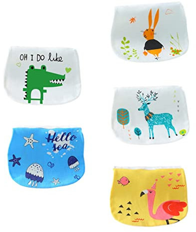 TOYANDONA 5stücke Teiliges Absorptionsset Lagigem Baumwollgaze Hautfreundliche Atmungsaktive Schweißhandtücher Mit Niedlichen Tiermotiven Für Neugeborene Und Kleinkinder
