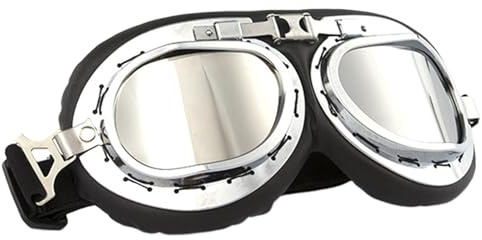 Goggles Retrò Kart - Bicchieri Di Bici Da Motocross | Casco Da Corsa Degli Occhiali Elettrici | Eyewear Esterno Con Cinghie Regolabili | Occhiali Da Motocicletta A Prova Di Polvere Su Bicchieri Per Mo