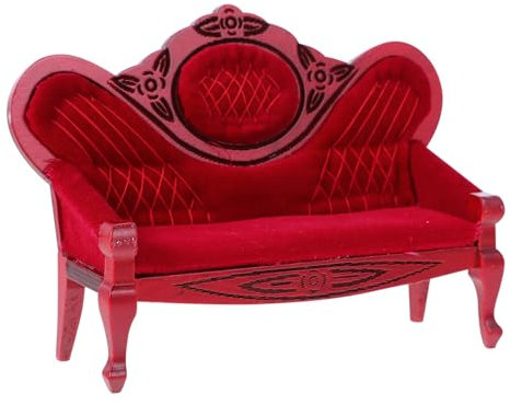 HEMOTON Miniatur Möbel Vintage Sofa Für Puppenhaus Dekorative Sofamodell Im Klassischen Stil Hochwertiges Puppenhaus Zubehör Aus Sicheren Materialien Für Fotos Heimdekoration