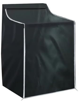 LSNNMU Housse pour Lave Linge Housse de Protection étanche for Machine à Laver, 2 pièces, Sac de Protection Solaire for sèche-Linge, avec Fermeture éclair(Black)