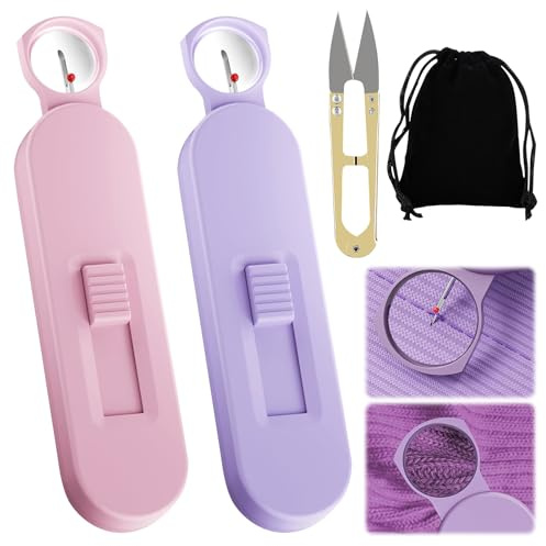 GAROMIA 2 Stück Nahttrenner Saumtrenner,2 in 1 Seam Ripper Lupen | Handlicher Trimmschere,dehnbare Nahttrenner zum Nähen, Handnähen, Stricken, Kreuzstich, Sticken