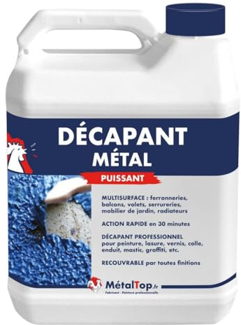 Metaltop - Decapant Metal - 1 L - Spécial surfaces métalliques et supports complexes