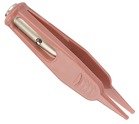 Alomejor Pinza per la Pulizia del Naso con Luce un LED, Pinzetta per la Pulizia del Naso, Pinza in Plastica con Design Antiscilolo, Senza Sbavature, Multiouso, per Macchie di Cerume o