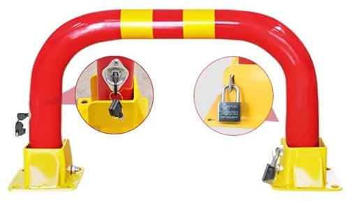 Barriera Parcheggio Paletti Di Parcheggio Resistenti con Doppia Serratura, Guardrail Pieghevole per Vialetti D'accesso, Barriera Di Parcheggio A U per Garage Parcheggi Interrati(60cm/23.6in)
