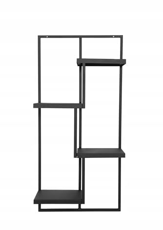 FRAMADO - Pflanzregal Wand - Blumenhalter Hängend - aus Metall, Moderne Wand Deko für Wohnzimmer, Jugendzimmer, Schlafzimmer, Küche - 38x20x80cm - Schwarz