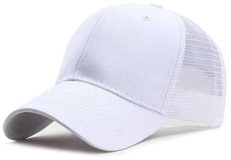 SEFIRST Cappello Uomo, Cappellino con Visiera Uomo, Cappellino da Baseball Unisex, Cappello Donna Estivo per Berretto da Tennis da Golf Sportive, cap Cotone Regolabile - Adulto (Bianco)