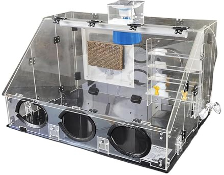 Airbrush Spray Booth Kit, Portable Spray Gun Paint Booth with Exhaust Fan & LED Light, Acrylic Dust Box for Models, Arts, Crafts, Cakes