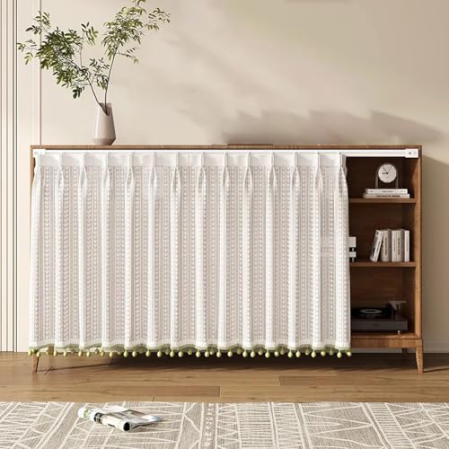 Vorhang für Offenes Regal Selbstklebend - mit schiene, Privatsphäre Schrankvorhang für offenen Schrank, Vorhang Raumteiler Verdunkelung, Glatte Haptik, Dichter Stoff(A,160x70cm)