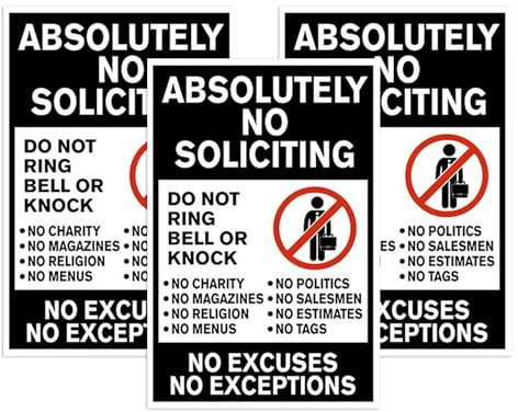 CGACCSD No Advertising Material Sign, 3-Piece Please No Advertising Notice for Doorbell Area - No Bell Sticker Set for Home Door Garden Office Building