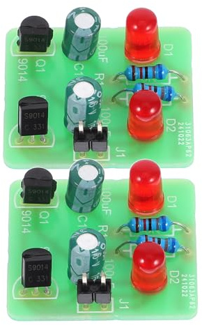 GALPADA 2 Stück Lötübungsplatinen mit Blink LED Modul Anfänger Lötkit für Selbstgemacht Elektronik Oszillator Bistabilschaltung Lernset für Schule und Hobby