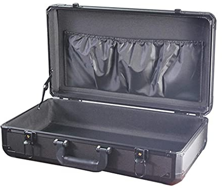Wasserdichter Kofferraum-Aluminium-Hartschalenkoffer, Aktenkoffer, Werkzeugkasten, Tragetasche, tragbarer Werkzeugkoffer, Schwarz (500 x 280 x 140 mm, Leere Box)
