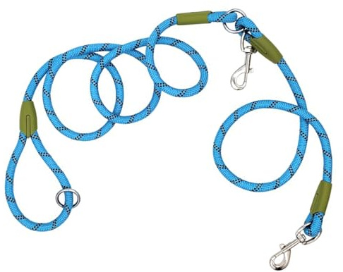 Aumotop Laisse Réfléchissante Mains Libres pour Chien, Laisse D'entraînement en Nylon Durable pour Chiens de Taille Moyenne et Grande, à Bandoulière Réglable Les Promenades Nocturnes (A)