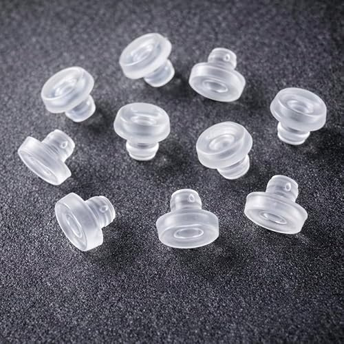 Byour3 - Juego de 10 Gomas de Repuesto Para Varillas Con Resortes A Presión Accesorios Bastones Extensibles Sin Taladrar Extremos De Barra De Cortina Ventana (Transparente, Juego de 10 Piezas)